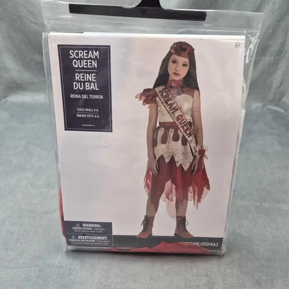 Scream Queen Prom Queen Dress Up Halloween Cosplay Child Costume Amscan Small - Picture 1 of 6